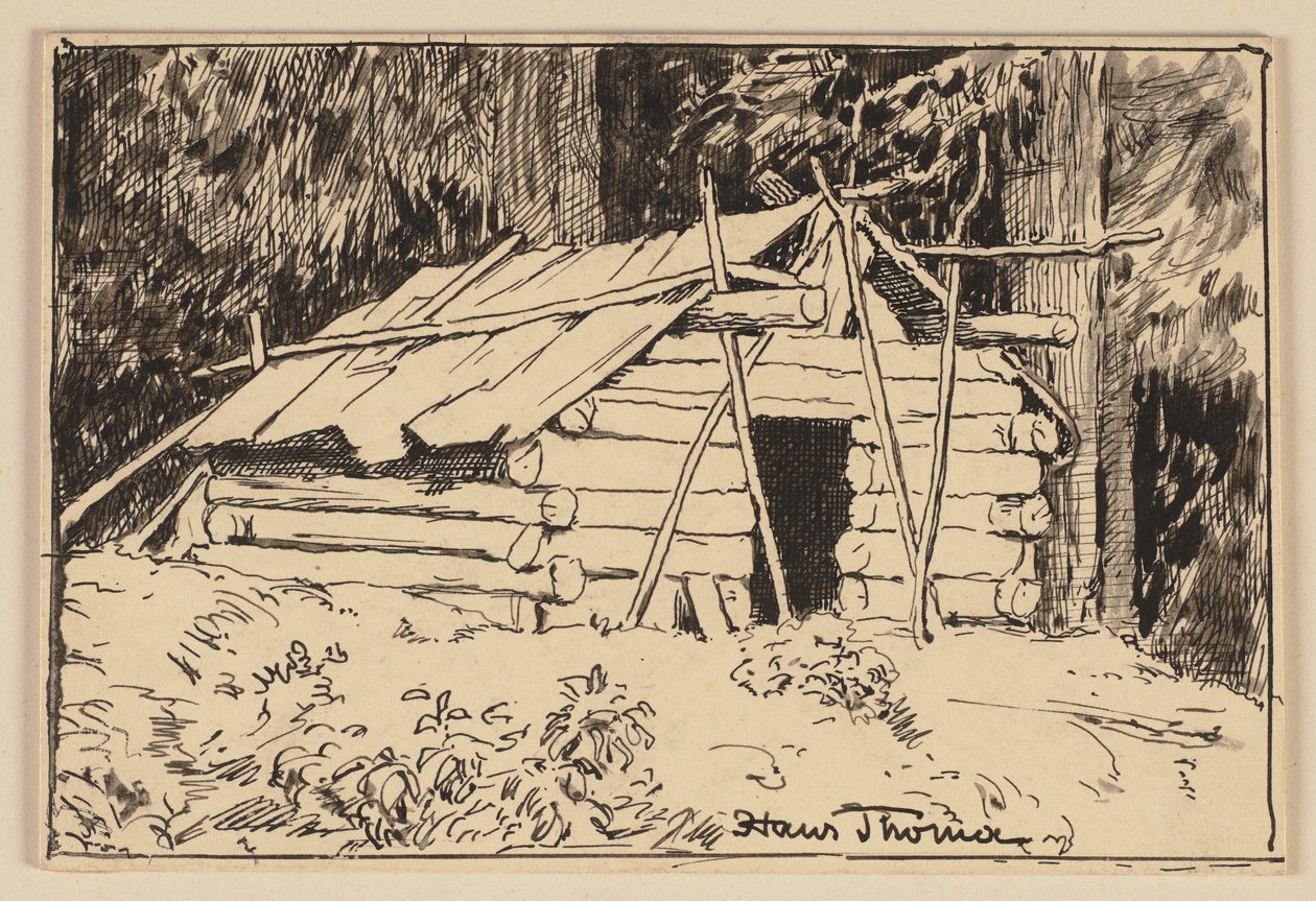 Drawing for the Primer: Hut by Hans Thoma