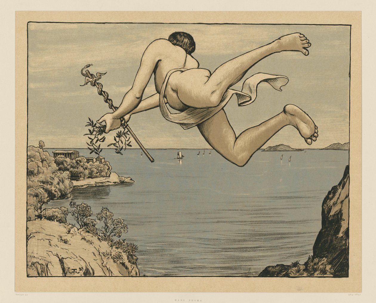 Flying Mercury by Hans Thoma