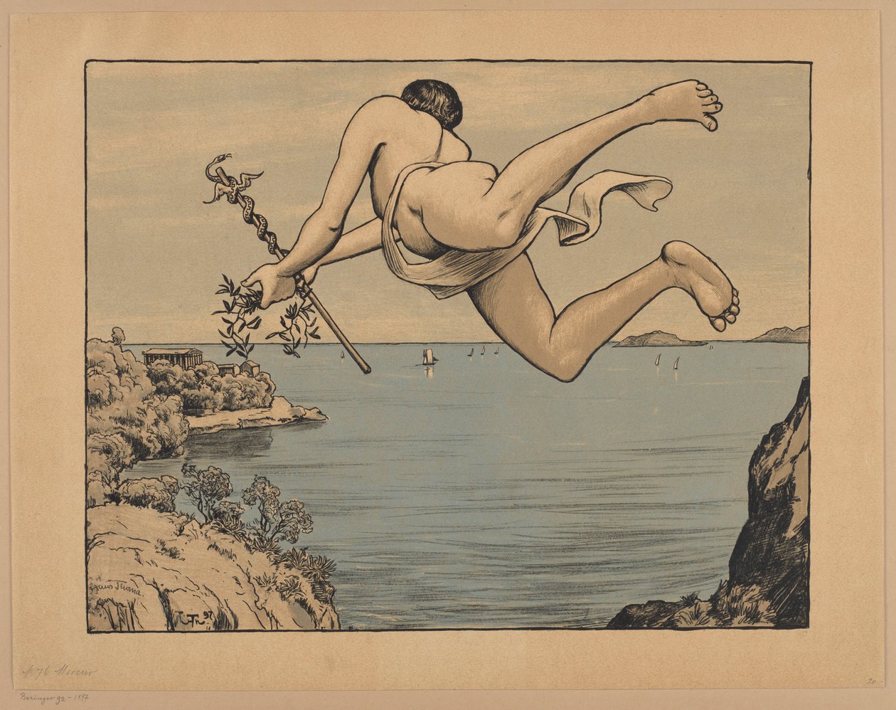 Flying Mercury, pl. 76 by Hans Thoma