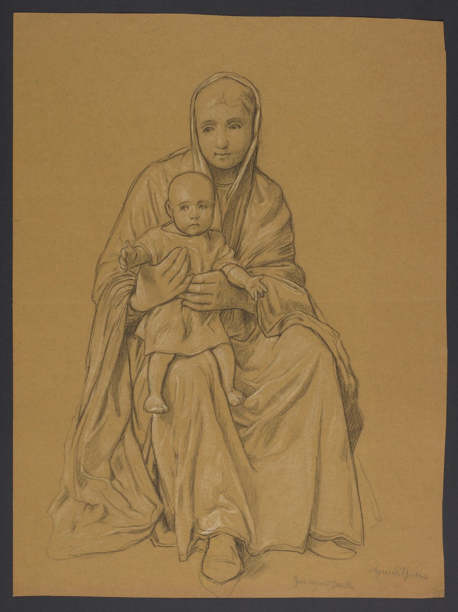 Mary with Jesus on Her Lap by Hans Thoma
