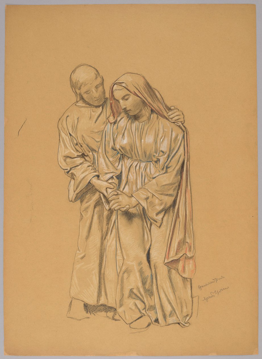 Mary with St. John the Evangelist by Hans Thoma