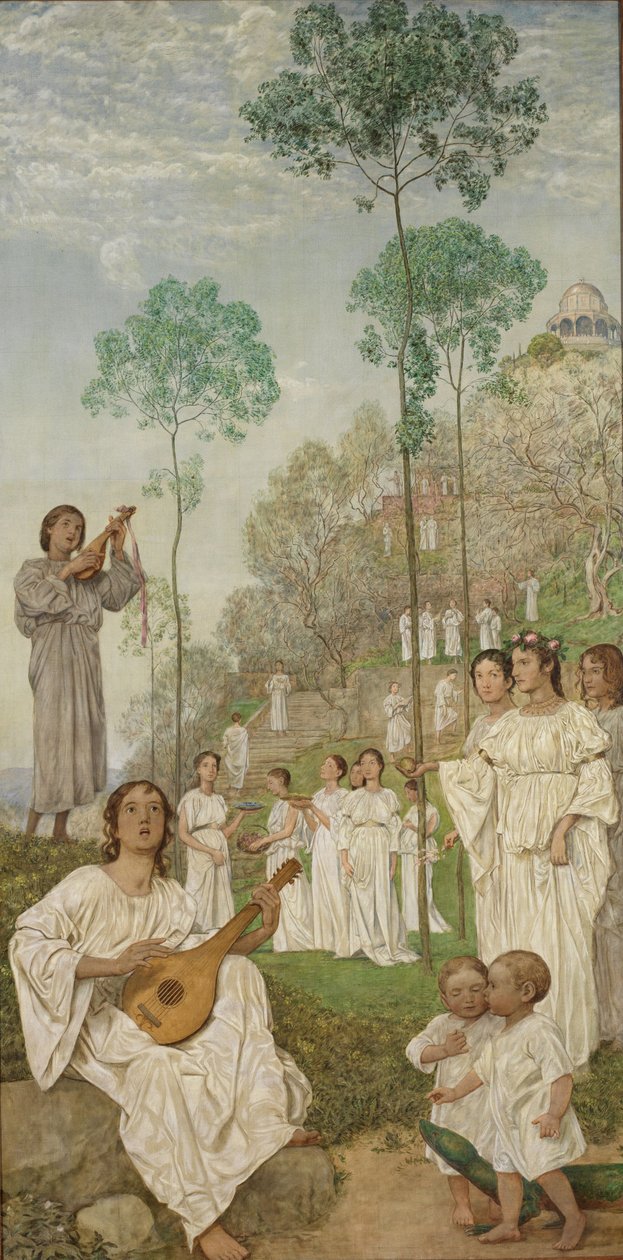 Easter Triptych: Fields of the Blessed (Paradise) by Hans Thoma