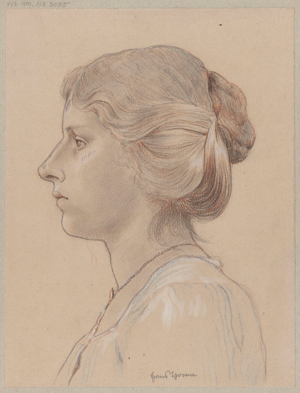 Bust of a Young Woman in Profile by Hans Thoma