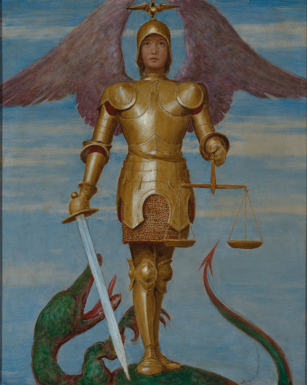 September (St. Michael as Weigher of Souls) by Hans Thoma