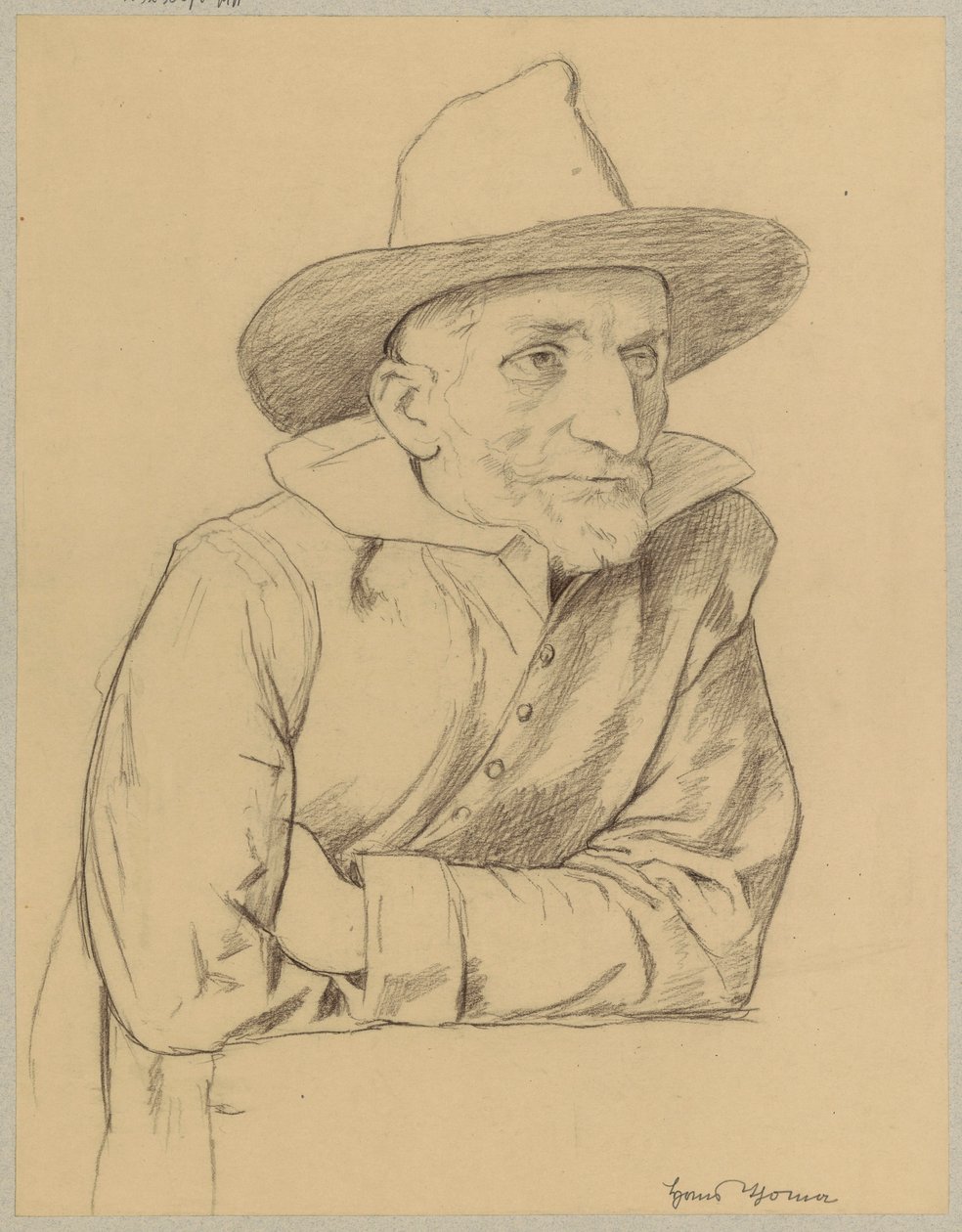 Study of an Old, Bearded Man in a Hat by Hans Thoma