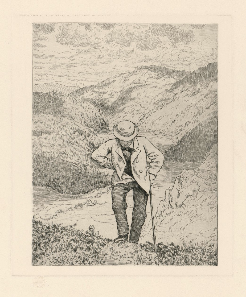 Wanderer in the Mountains by Hans Thoma