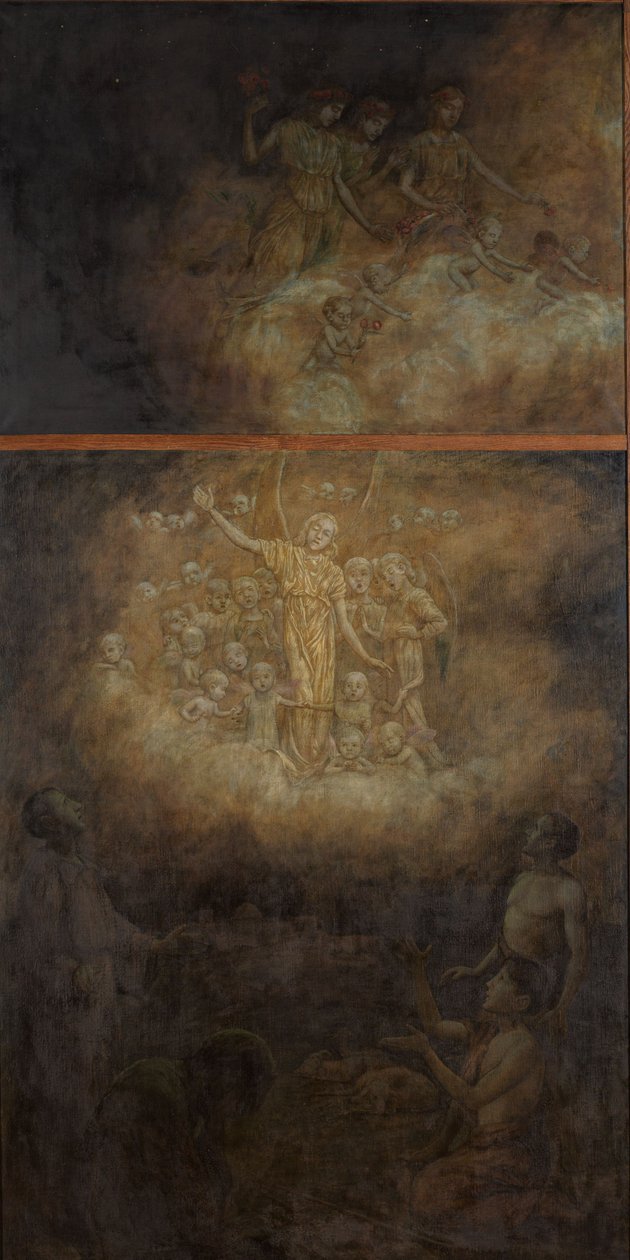 Christmas Triptych: Annunciation to the Shepherds by Hans Thoma