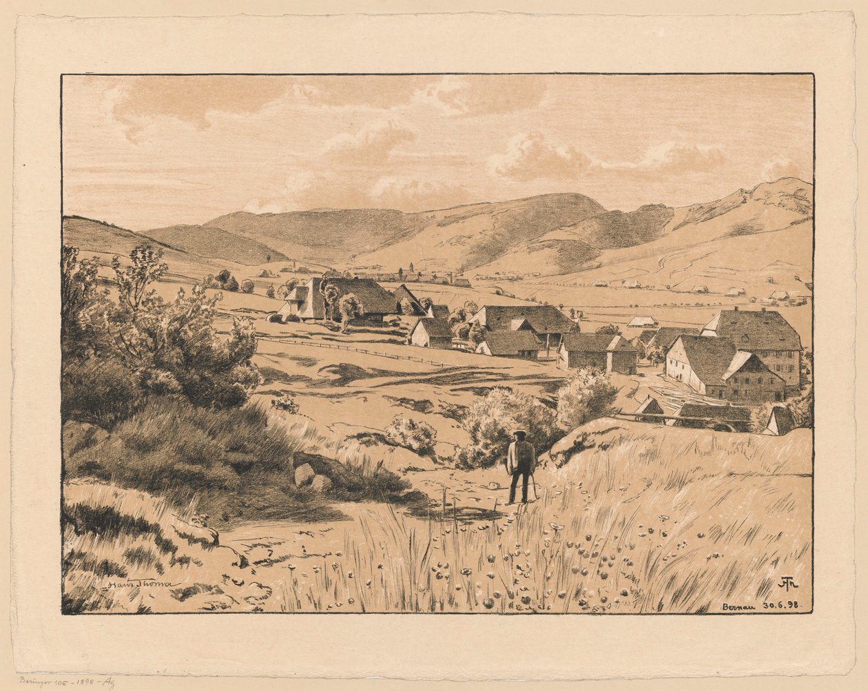View of Bernau with Wanderer by Hans Thoma