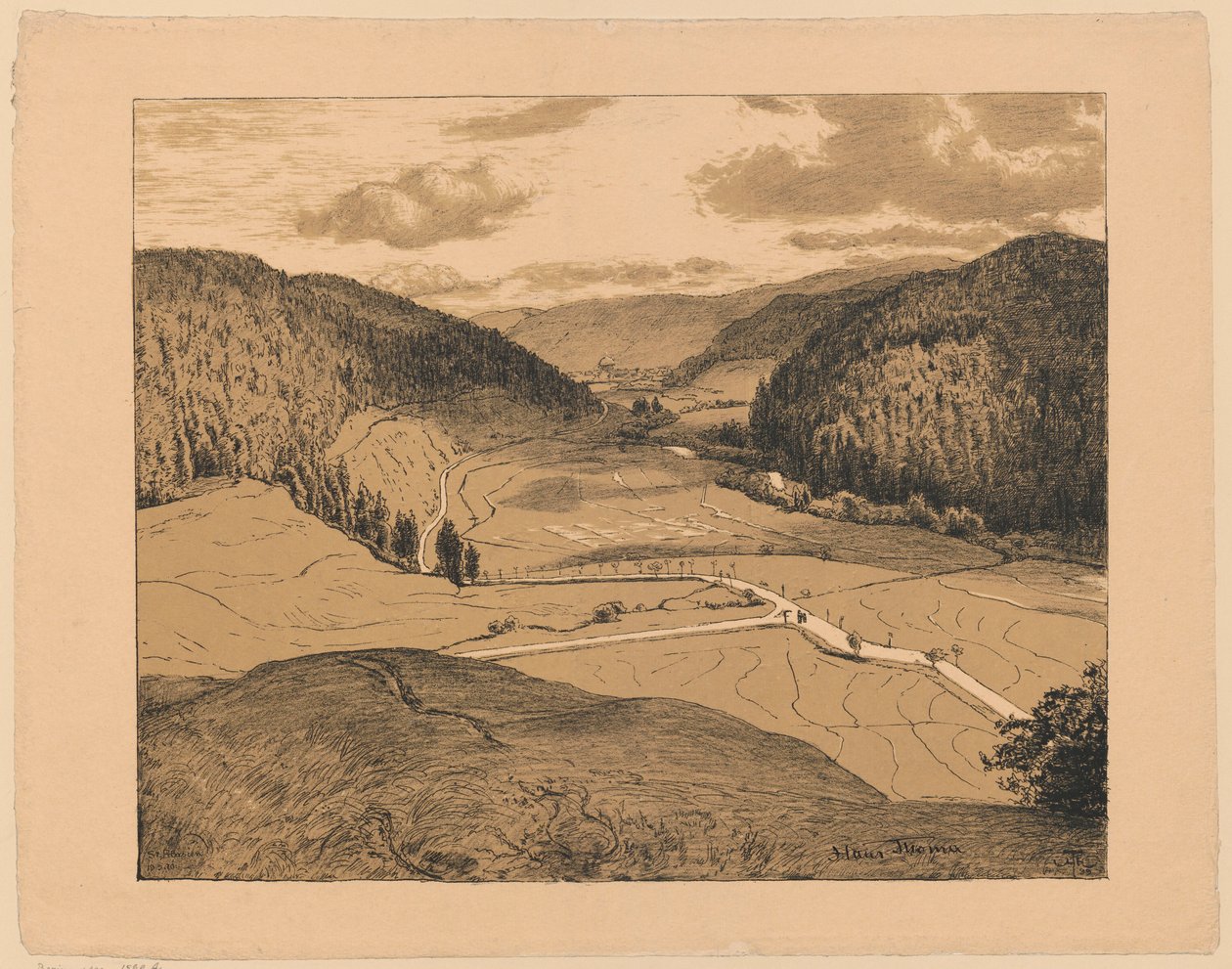 View of St. Blasien with Cathedral Dome in the Distance by Hans Thoma