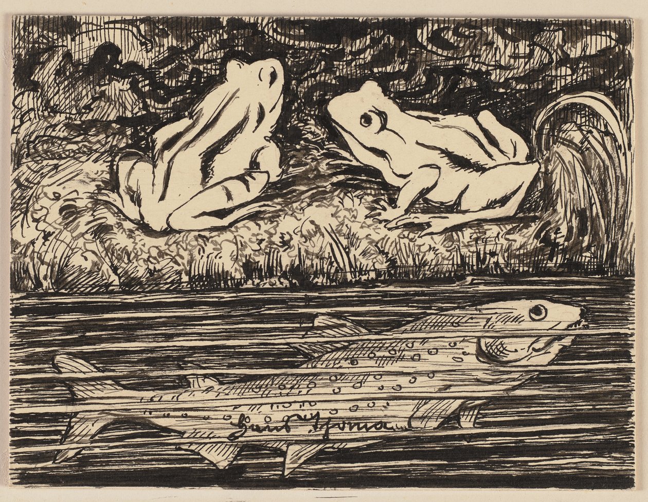 Drawing for a Primer: Frog by Hans Thoma