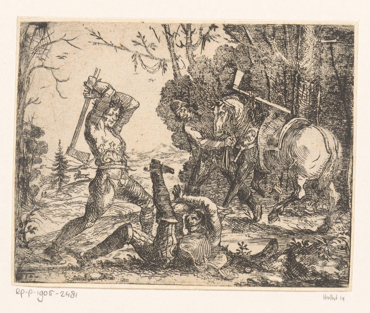 Two Robbers Attack a Rider with Axes by Hans Ulrich Frank