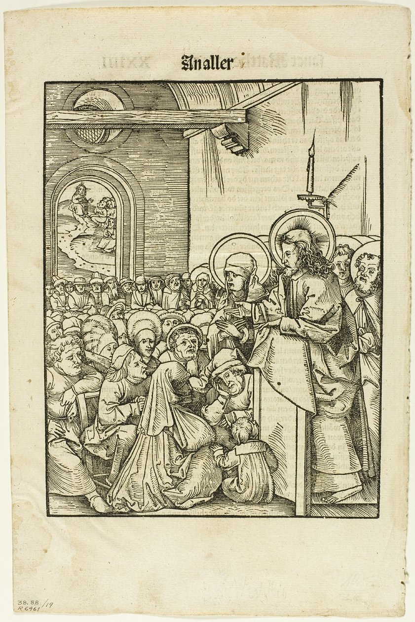 Christ Preaching, from Leben Jesu Christi, plate 19 from Woodcuts from Books of the XVI Century by Hans Wechtlin I