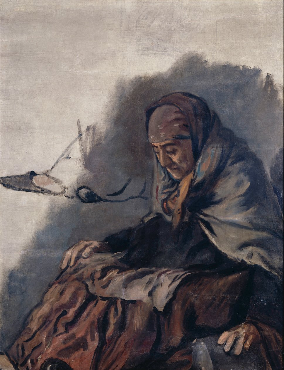 Oyster Woman. Study for the Frescoes in the Zoological Station Naples by Hans von Marées