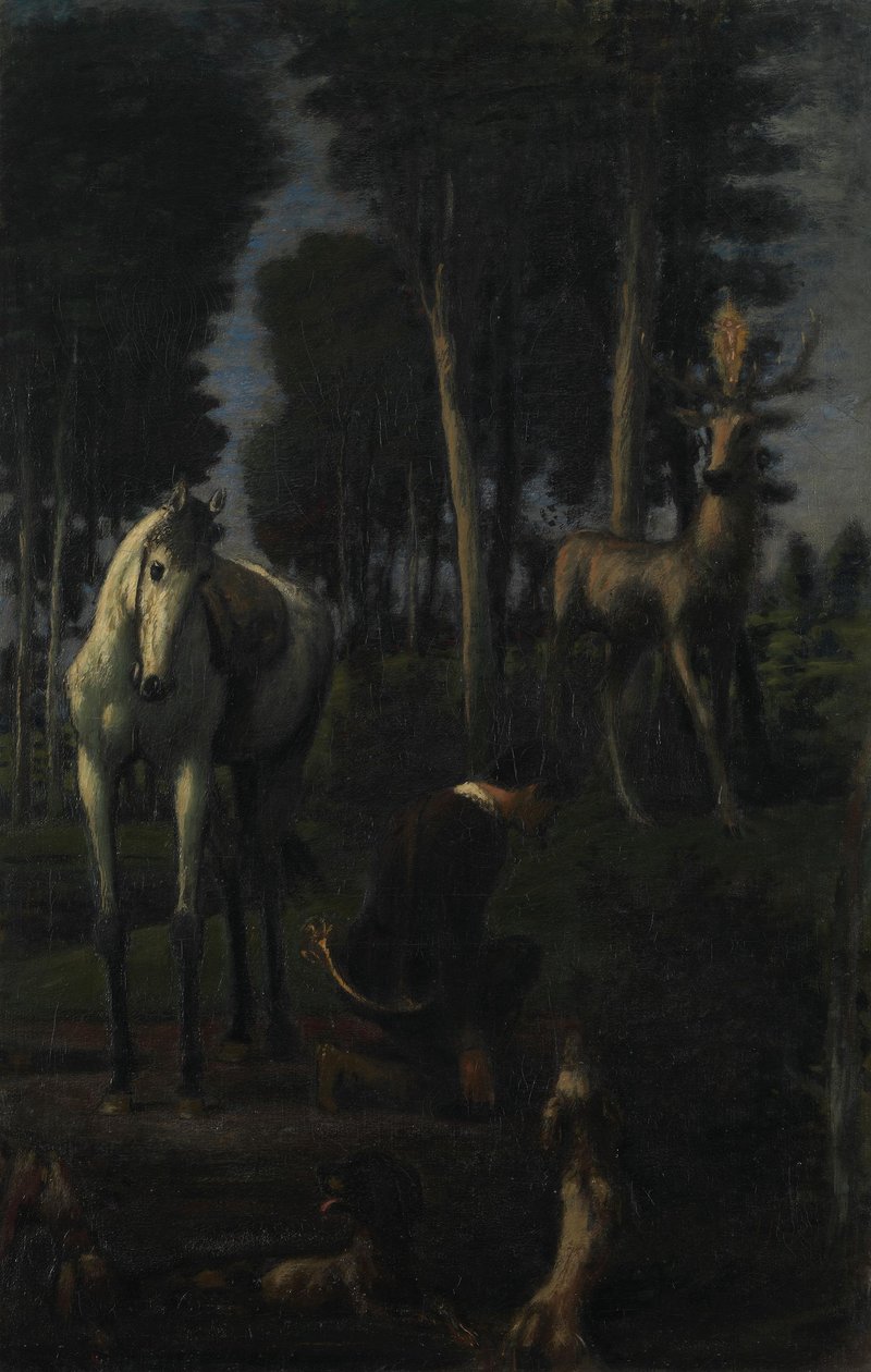 The Three Riders II: St. Hubertus by Hans von Marées
