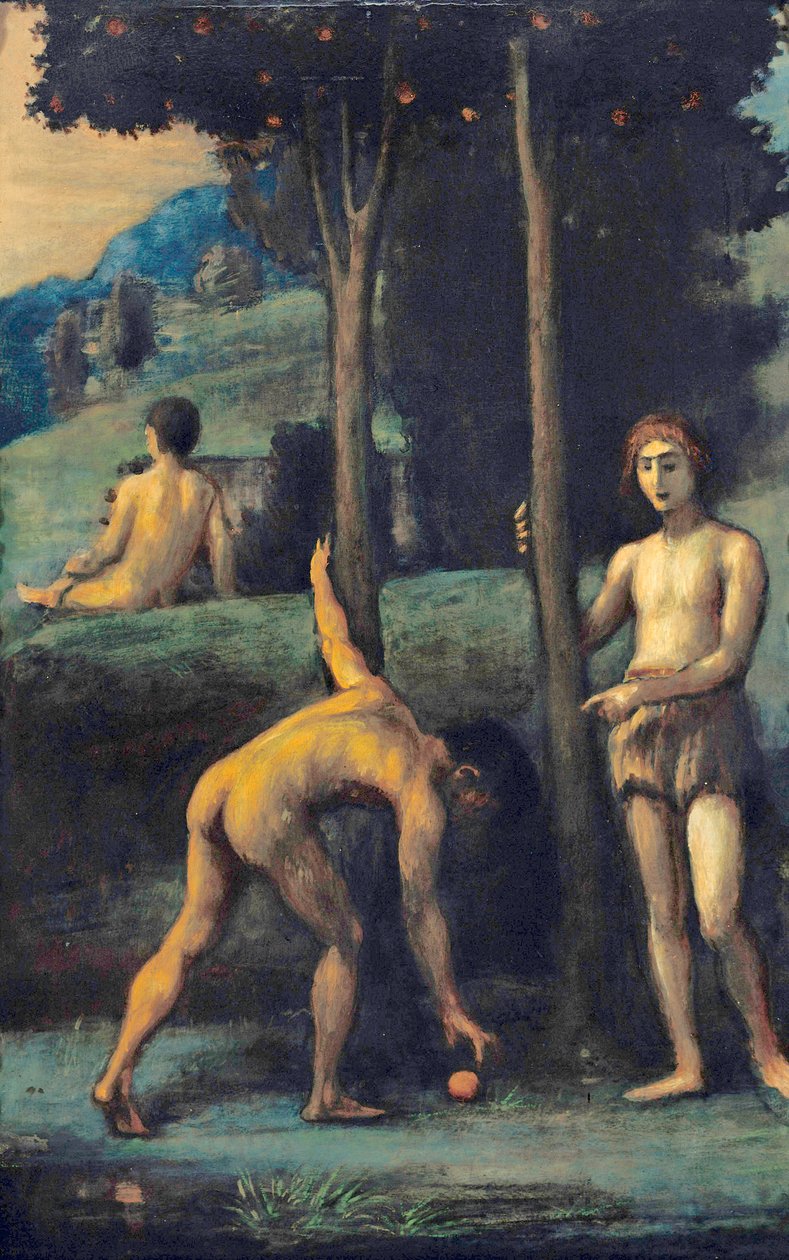 Three Youths in an Orange Grove by Hans von Marées