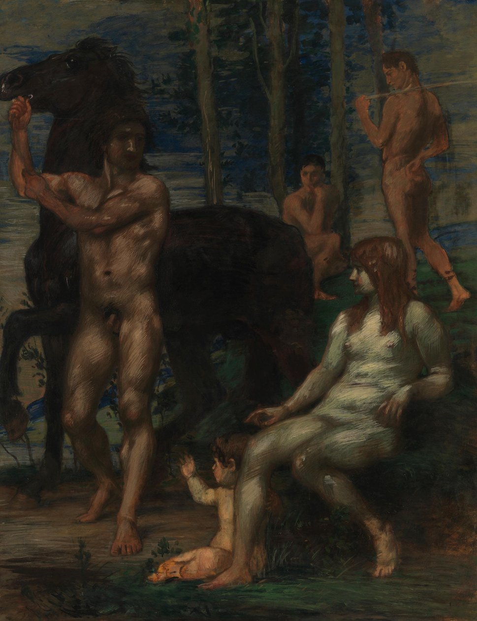 Horse Leader and Nymph by Hans von Marées