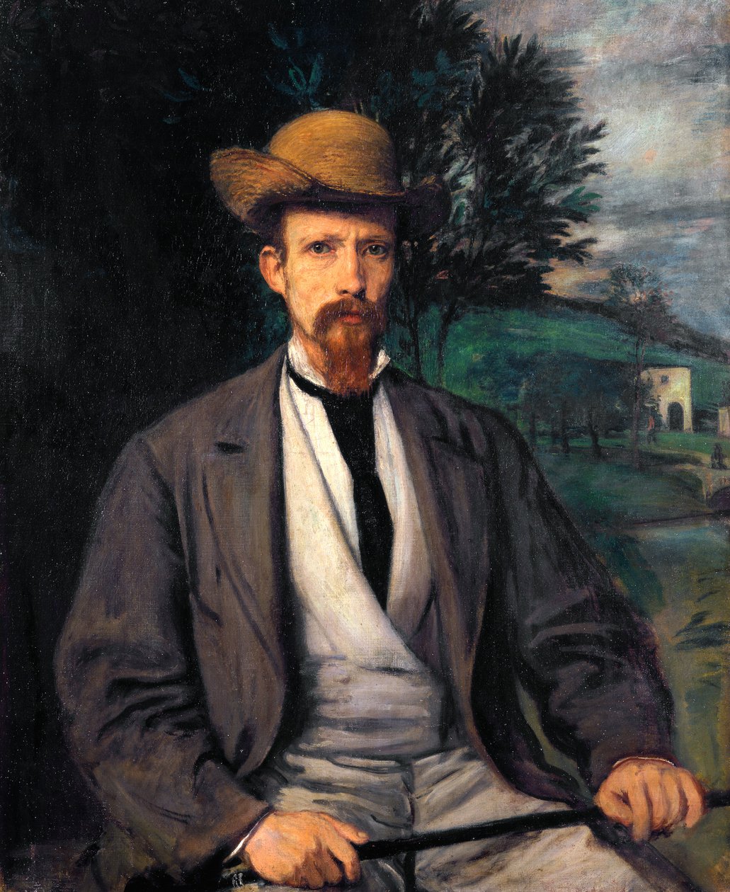Self-Portrait with Yellow Hat by Hans von Marées