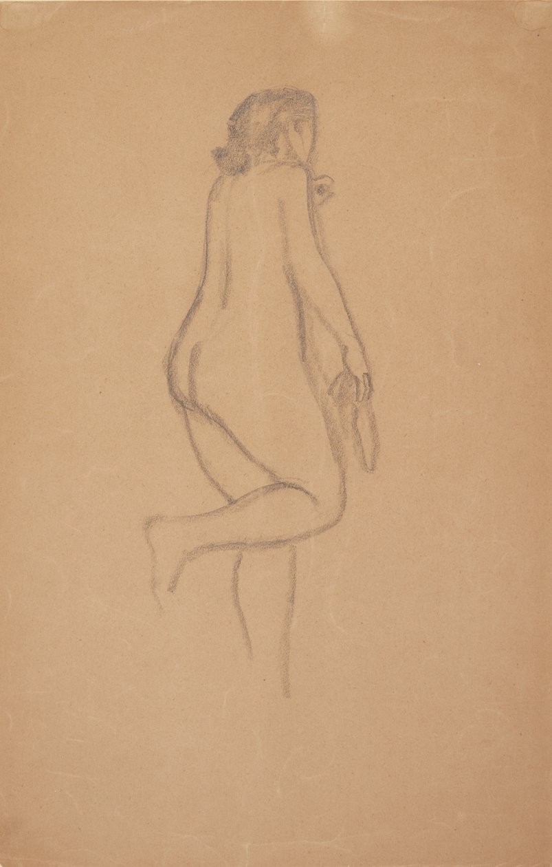 Standing Female Model Seen from an Angle from Behind by Harald Giersing