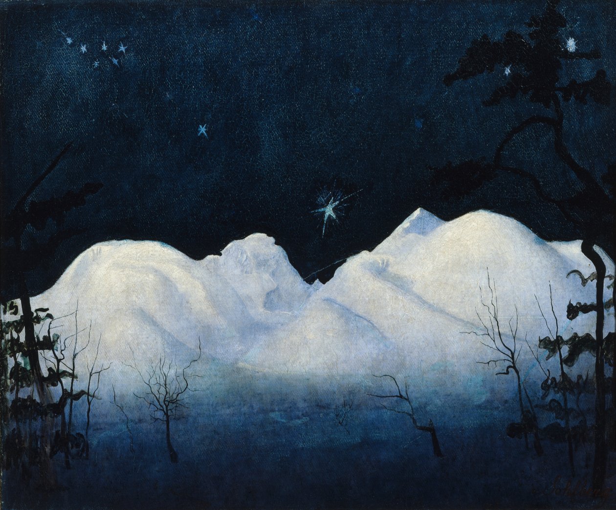 Winter Nights in the Mountains by Harald Oscar Sohlberg
