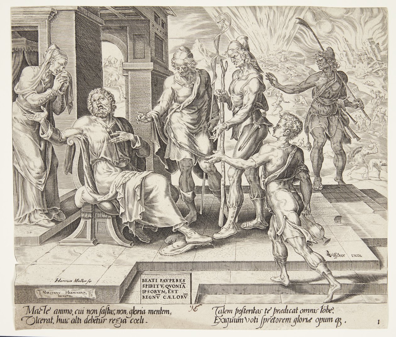 Blessed Are the Poor in Spirit. Job Receiving the Ill News of His Misfortune by Harmen Jansz. Muller
