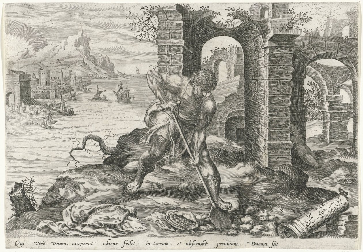 Servant Buries His Talent, Parable of the Talents (series title) by Harmen Jansz Muller