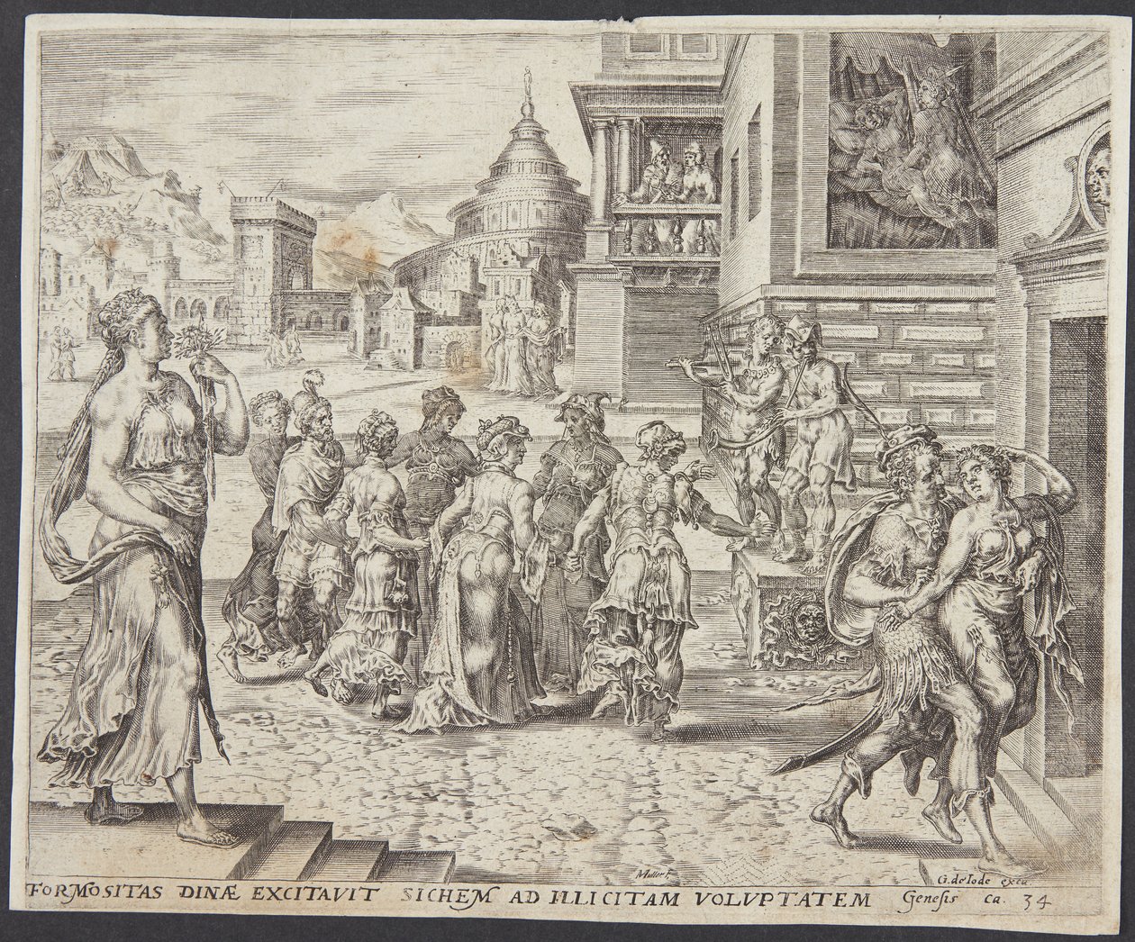 Dinah Going Out and Seduced by Shechem by Harmen Jansz. Muller