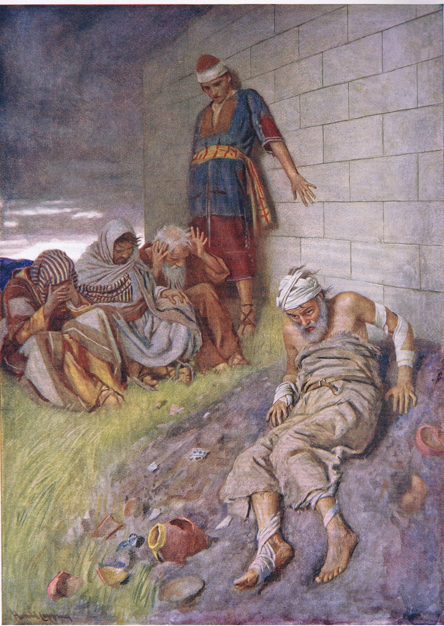 The Patience of Job (Illustration from Pictures That Teach The Crown Series, 1920) by Harold Copping