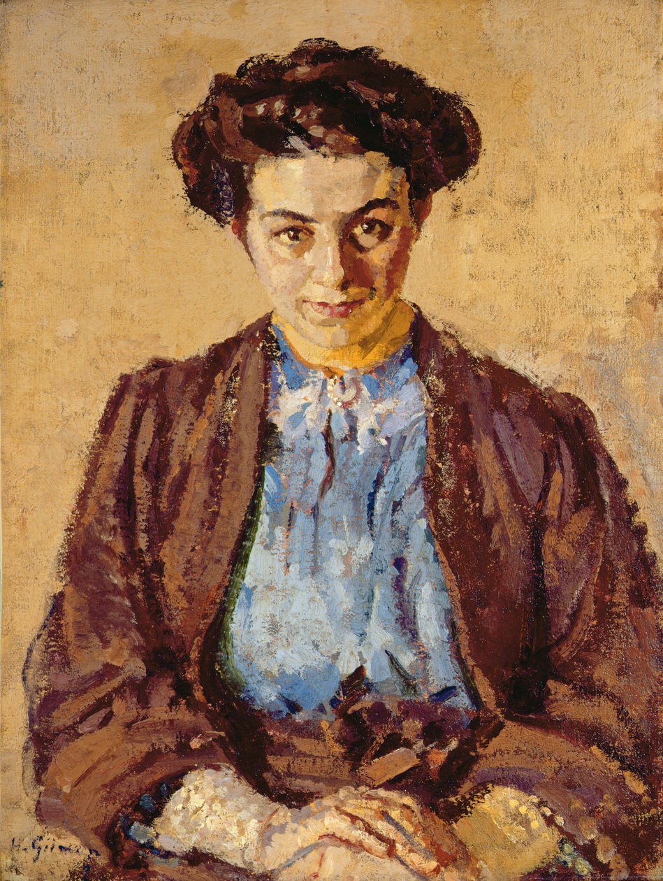 The Blue Blouse, Portrait of Elene Zompolides (1880-1958) by Harold Gilman
