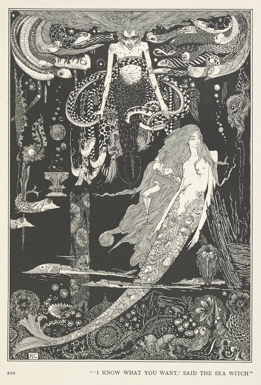 The Little Sea Maid. "I know what you want," said the Sea Witch. by Harry Clarke