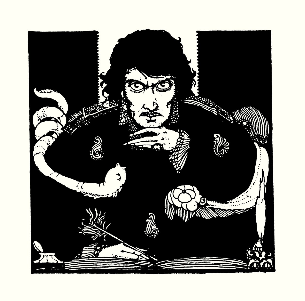 Title-page illustration for Tales of Mystery and Imagination by Edgar Allan Poe by Harry Clarke