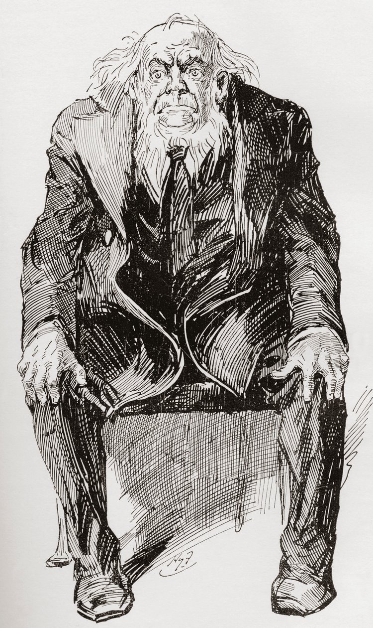 Provis. Illustration by Harry Furniss for the Charles Dickens novel Great Expectations, from The Testimonial Edition published 1910 by Harry Furniss