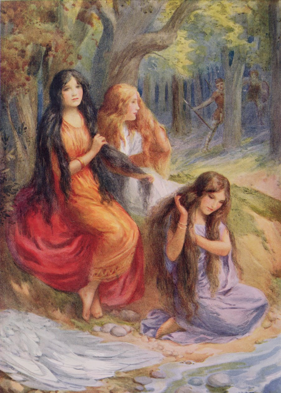 Hladgrun, Olrun and Alvit, illustration from 
