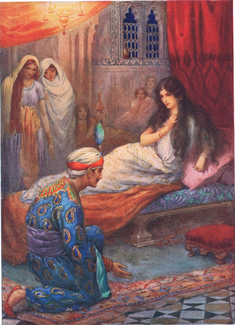 Prince Feroze-Shah Awakes the Beautiful Princess, illustration from 