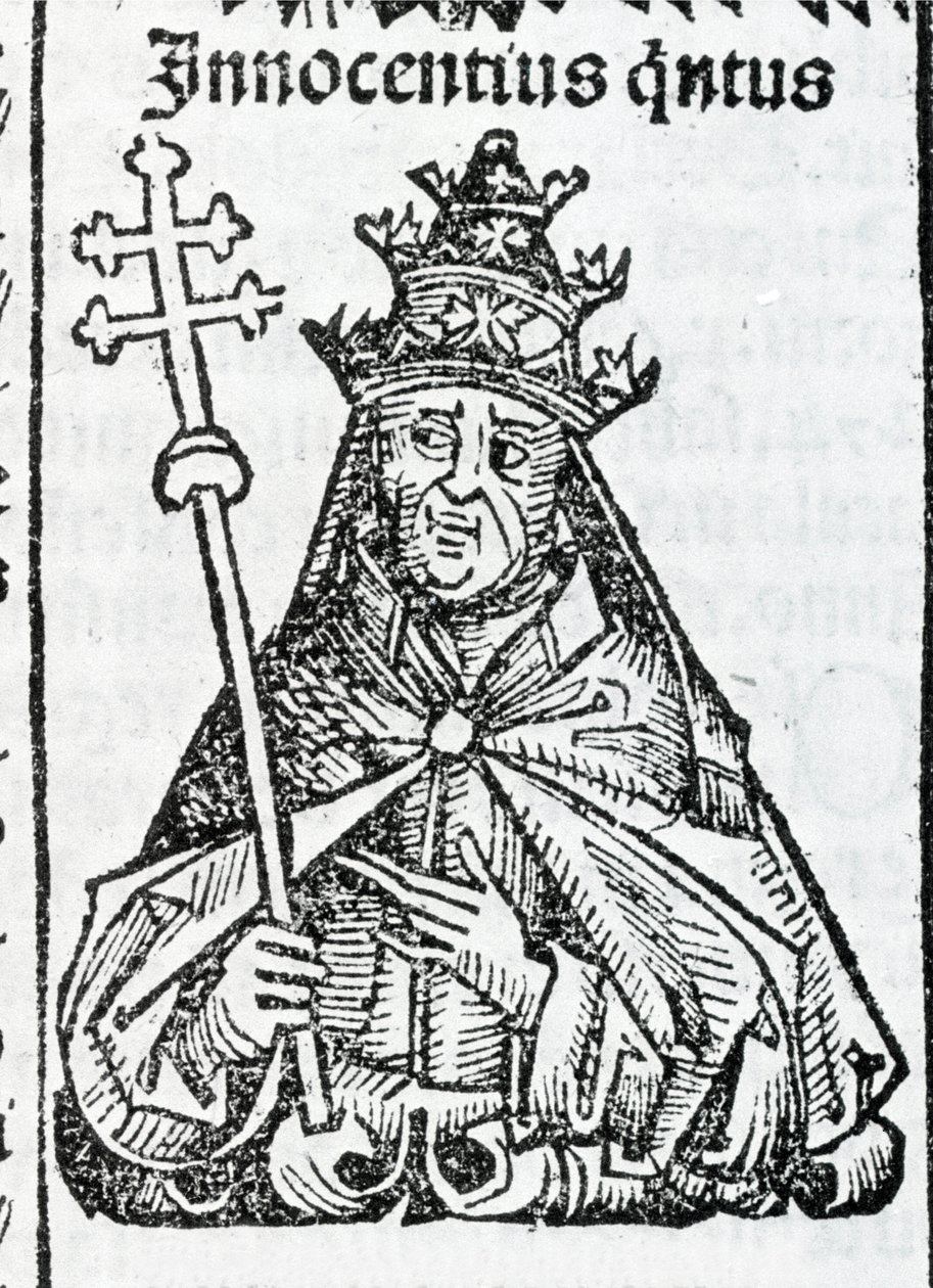Portrait of Pope Innocent IV (1195 - 1254) in Liber chronicarum by Hartmann Schedel Nuremberg 1497 by Hartmann Schedel