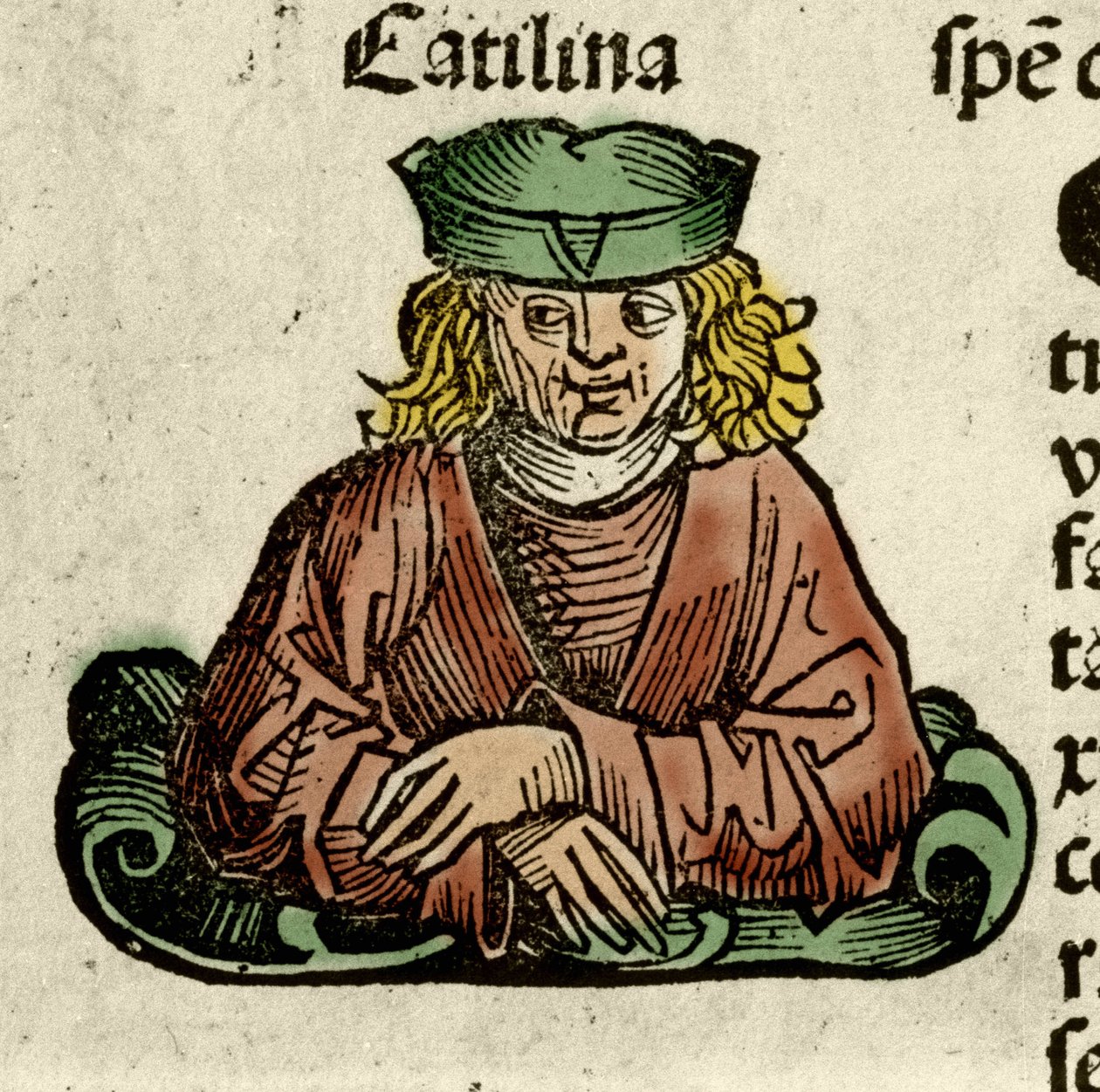 Representation of Catilina (Lucius Sergius Catilina) (108-62 BC), a Roman politician who conspired against the Senate. Engraving from 