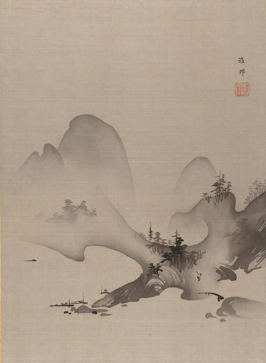 Lake and Mountains, ca. 1885-89 by Hashimoto Gaho