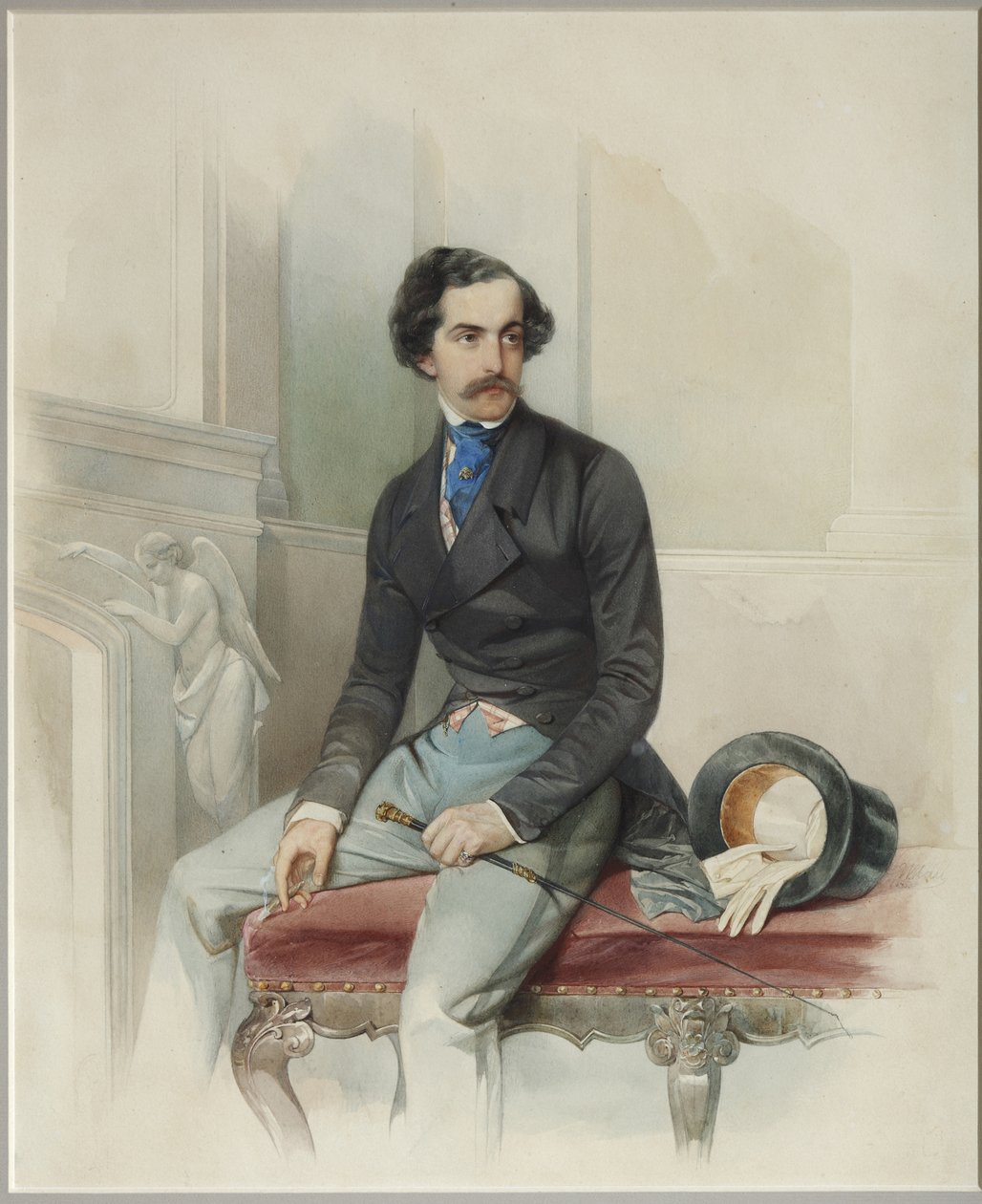 Portrait of Alexey Arkadyevich Stolypin Mongo, 1845 by Hau