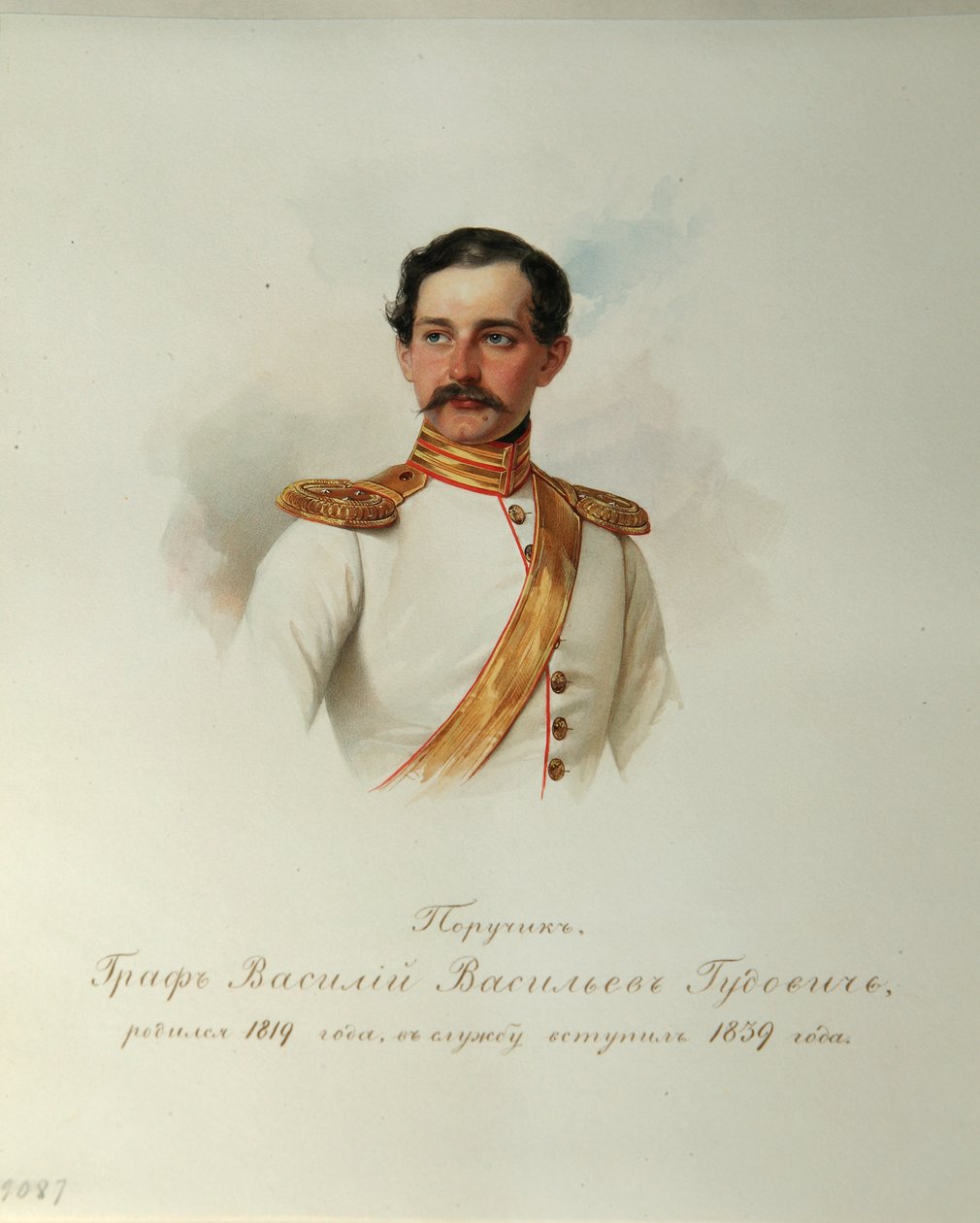 Portrait of Count Vasily Vasilyevich Gudovich From the Album of the Imperial Horse Guards by Hau