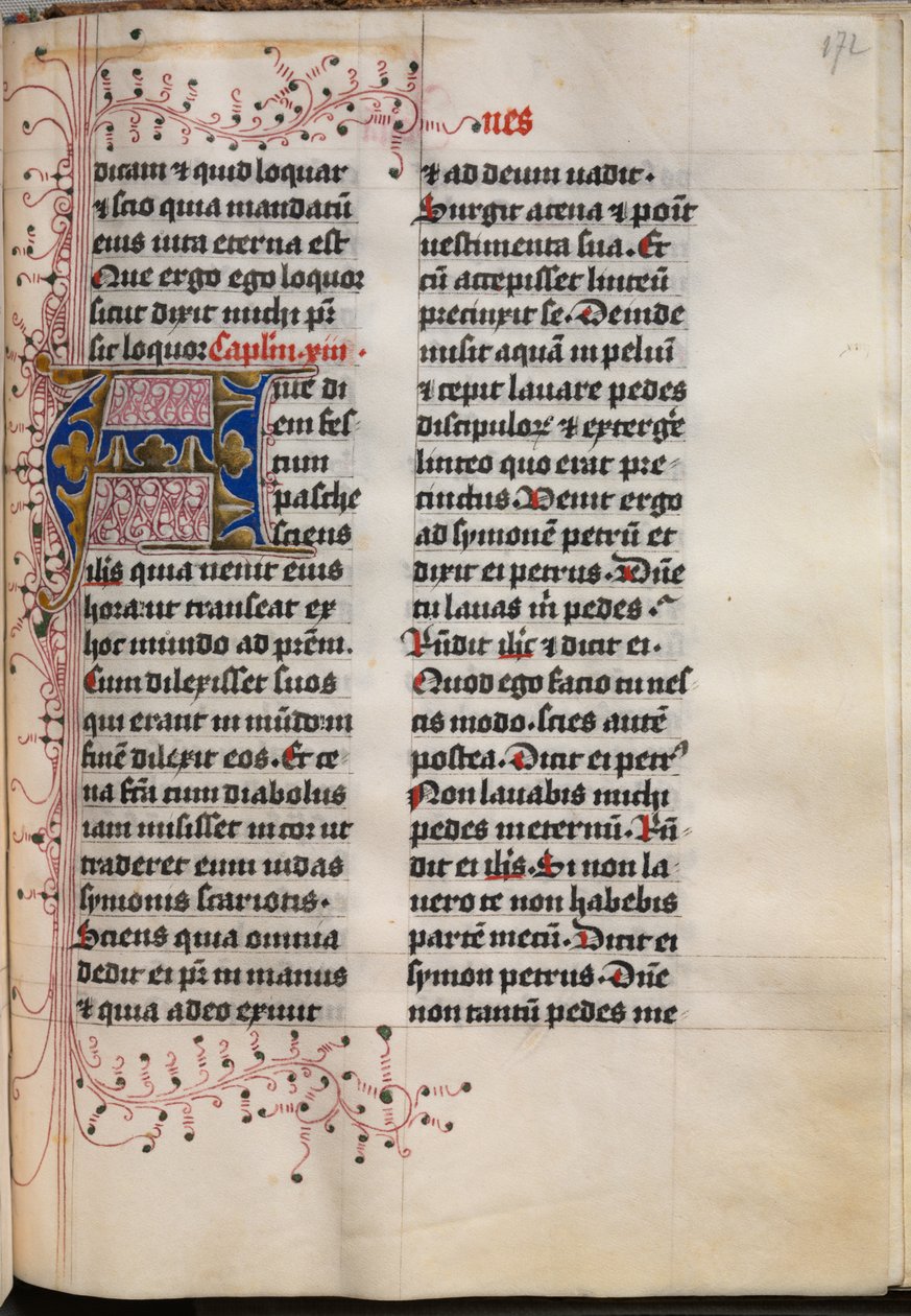 Gospel Book with Evangelist Portraits: Decorated Initial by Hausbuch Master