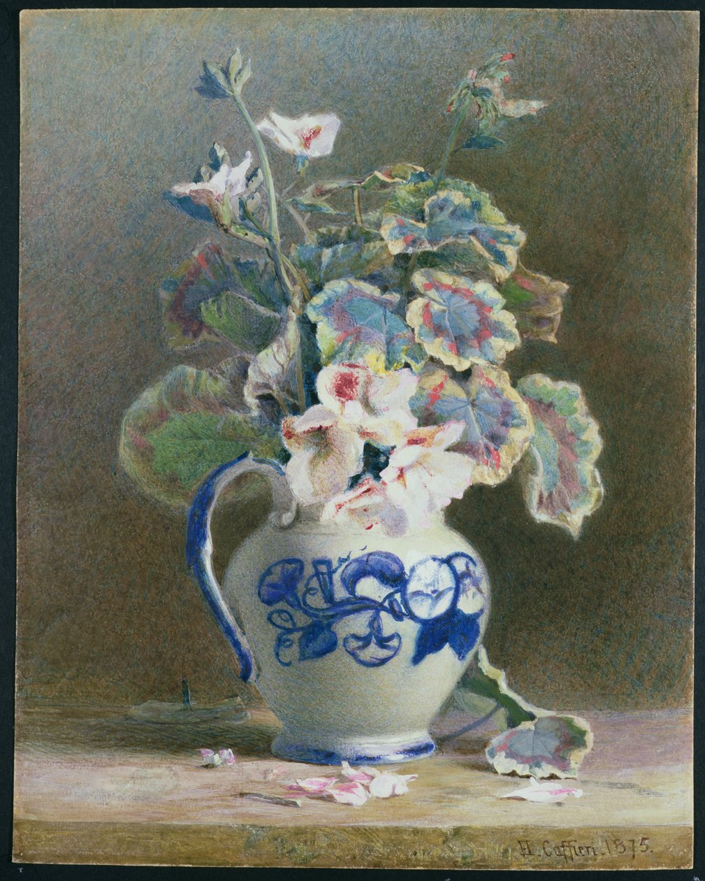 Geraniums in a China Jug, 1875 by Hector Caffieri