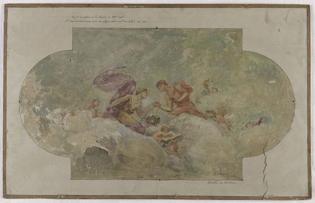Sketch for the Marriage Hall in the 8th Arrondissement of Paris: The Wedding by Hector d