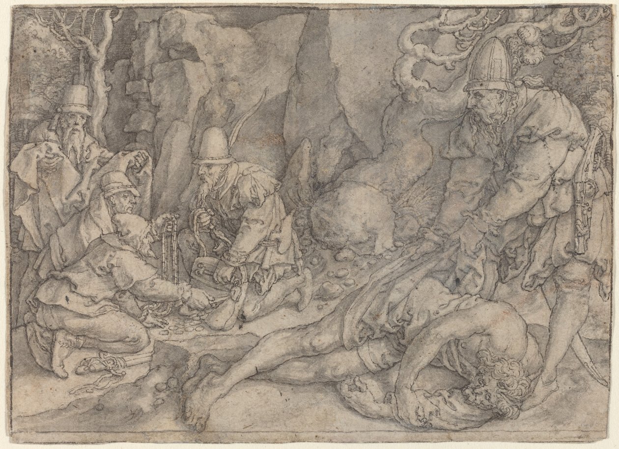 A Man Overpowered By Thieves, c. 1554 by Heinrich Aldegrever
