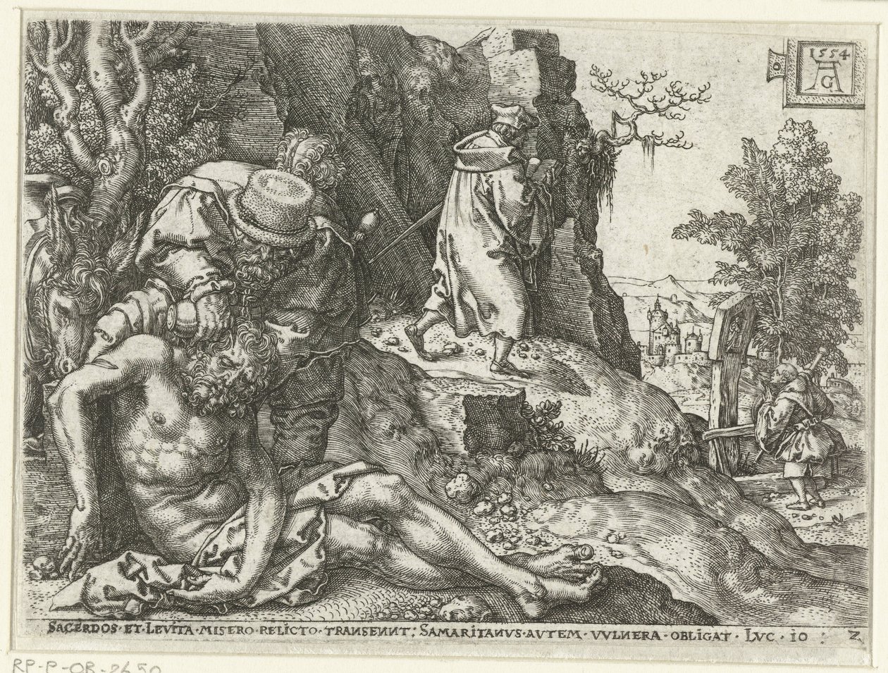 Good Samaritan Treats the Wounds by Heinrich Aldegrever