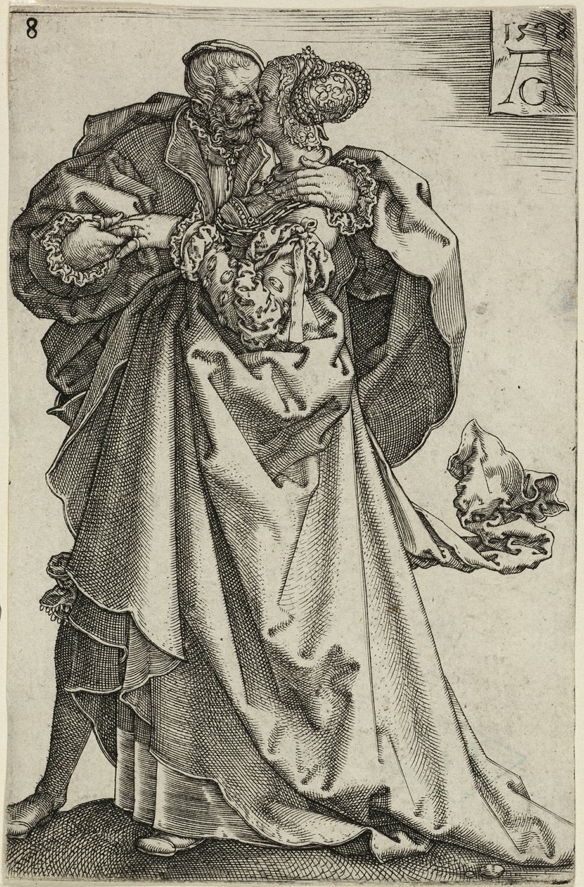 Dancing Couple, plate eight from The Large Wedding-Dancers by Heinrich Aldegrever