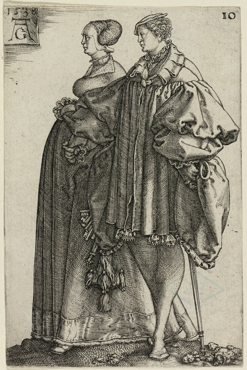 Dancing Couple, plate ten from The Large Wedding-Dancers by Heinrich Aldegrever