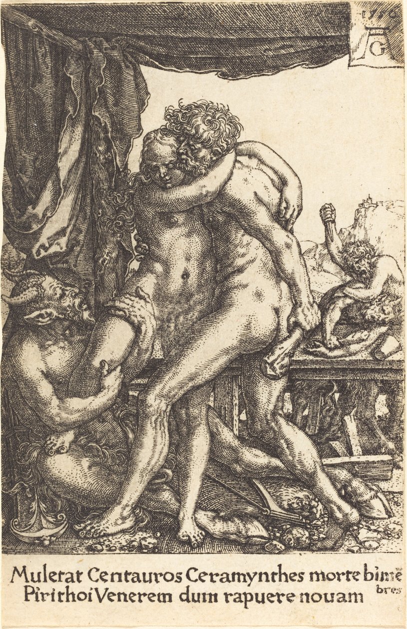 Hercules Preventing the Centaurs from the Rape of Hippodamia by Heinrich Aldegrever