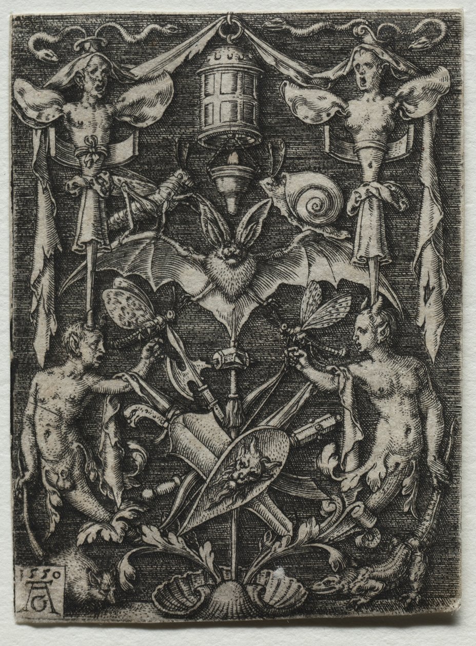 Ornament Design with a Bat in the Center, 1550 by Heinrich Aldegrever