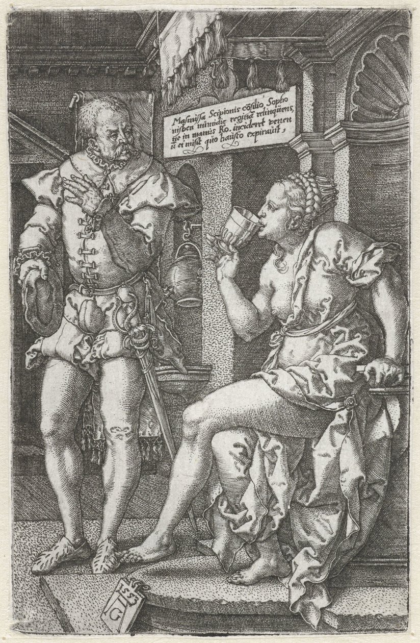 Sophonisba Drinking Poison by Heinrich Aldegrever