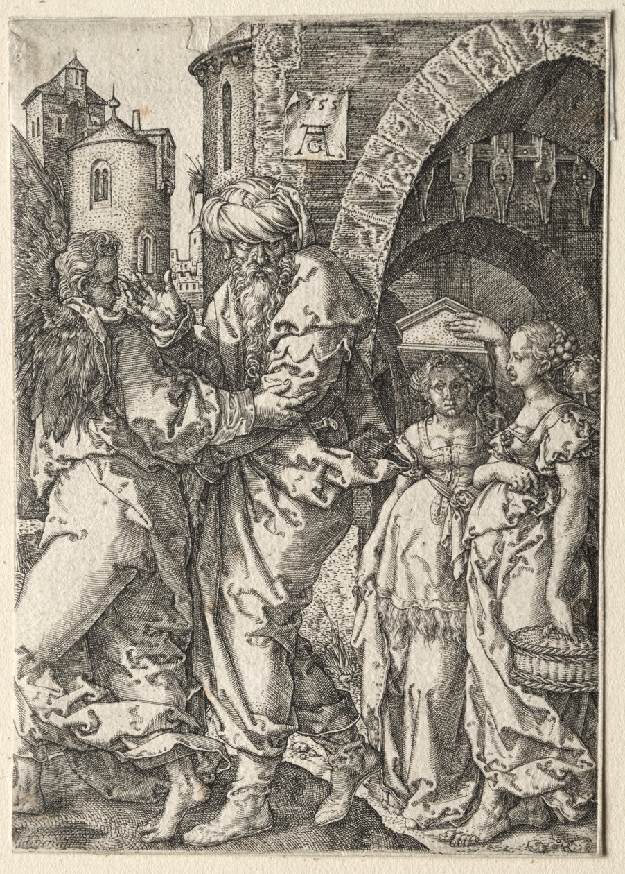 The Story of Lot: Lot and His Family Fleeing Sodom by Heinrich Aldegrever