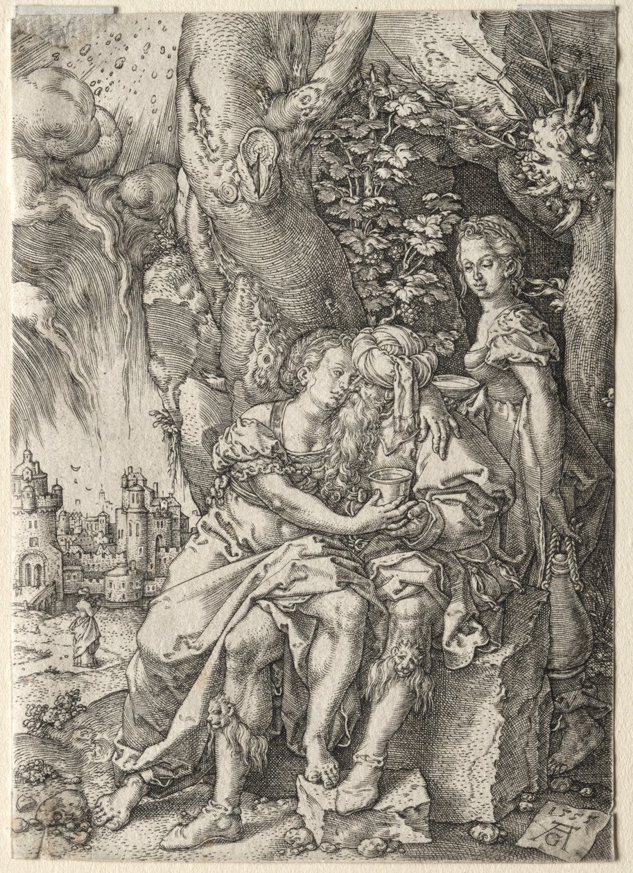 The Story of Lot: Lot with His Daughters by Heinrich Aldegrever